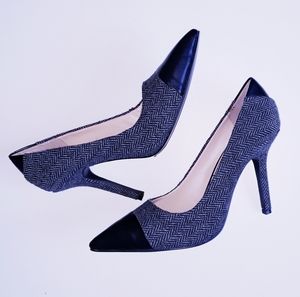 BCBGENERATION Pointy Tweed Black & White Shoes